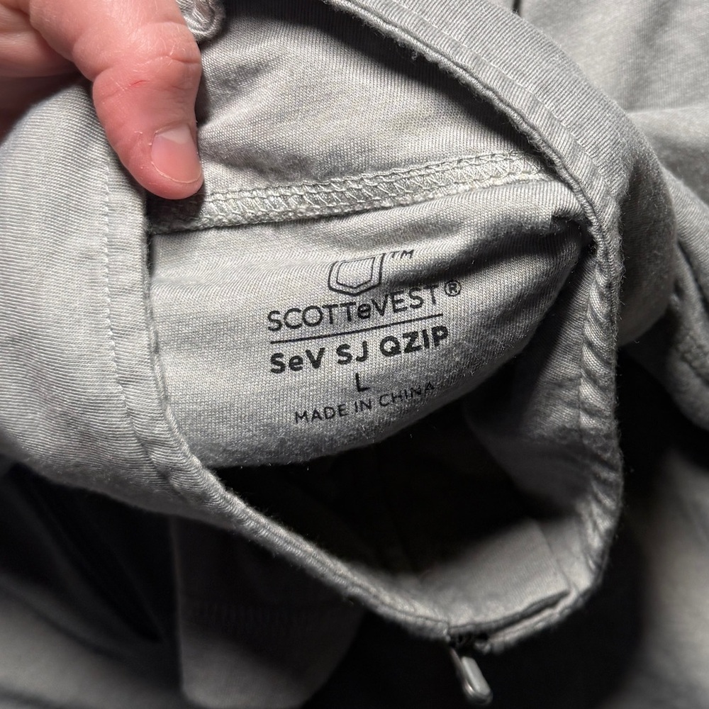 scottevest sev sj qzip gray long sleeve top quarter zip – size large - Picture 2 of 5